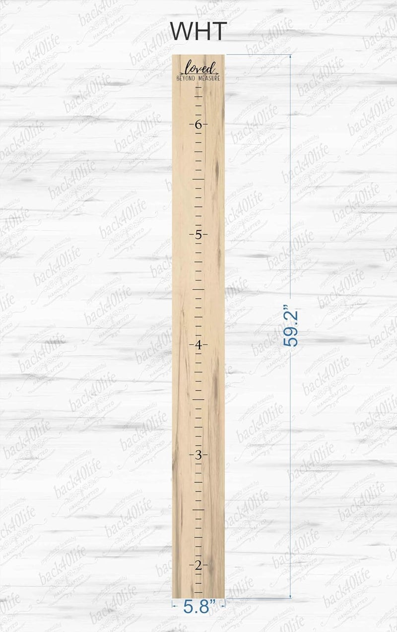 Back40Life Farmhouse Style Wooden Kids Growth Chart Ruler for Boys and Girls (Weathered Natural - WHT) - Image 4